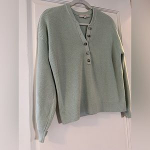 LOFT | SWEATER | HENLEY | MINT | SM